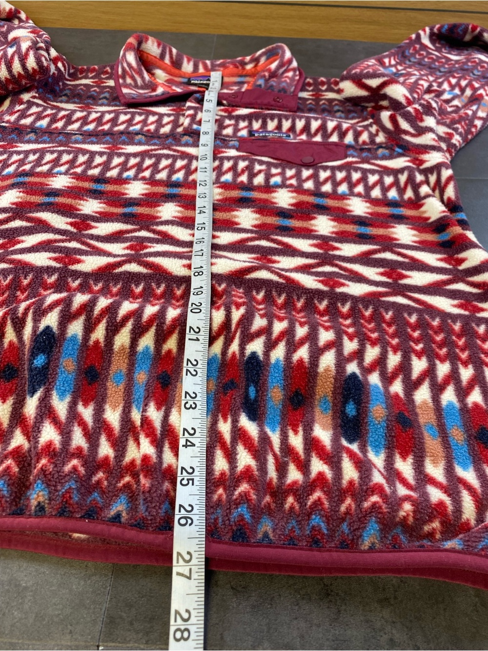 Patagonia Women’s Snap T Fleece Dark Currant Aztec Pullover size Large - Picture 5 of 6